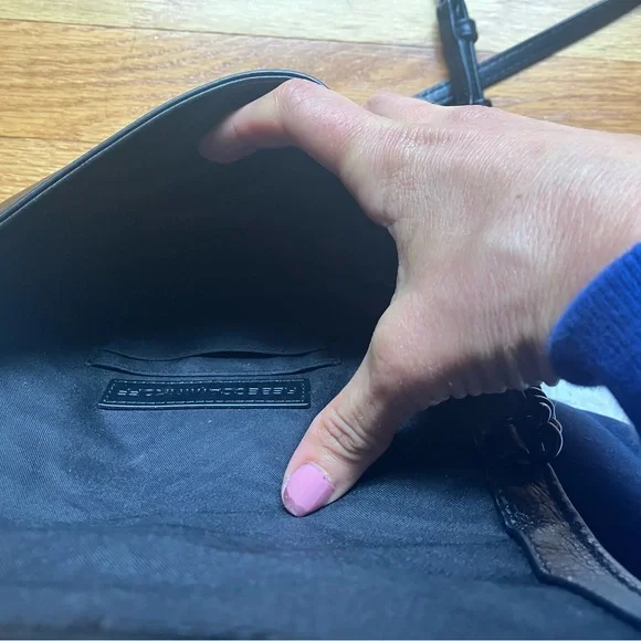 New NWT Rebecca Minkoff chevron quilted small Love crossbody black bag purse - Picture 5 of 16